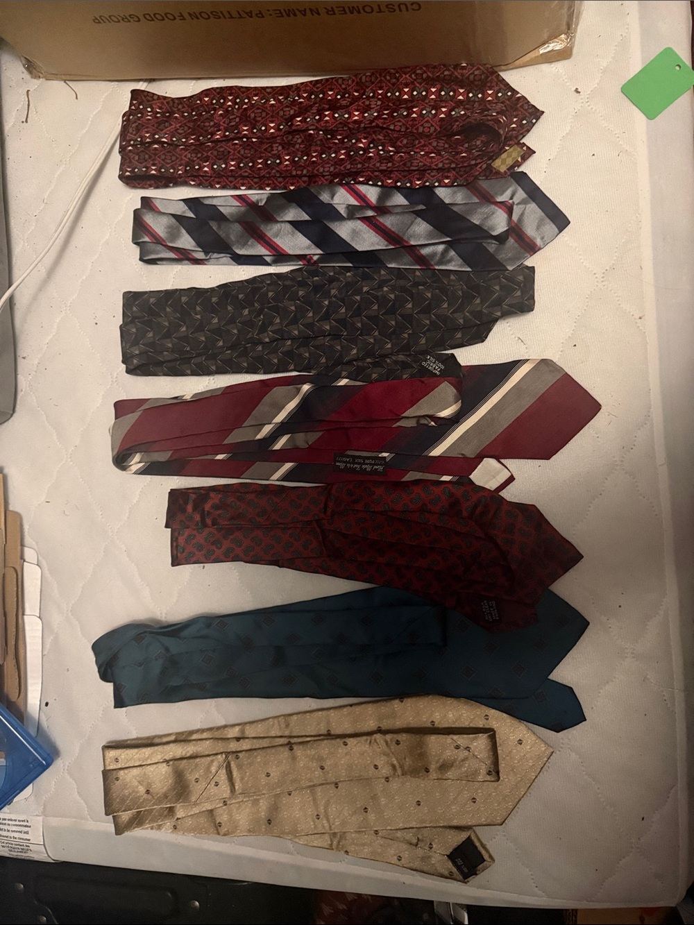 Men's Assorted Necktie Set 100% Silk - Burgundy, Blue, Black, Gold, Teal